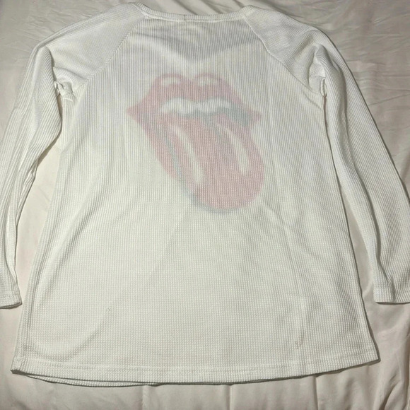 Rolling Stones White Waffle Long Sleeve size M - Picture 8 of 9